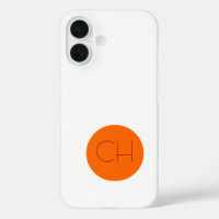 Orange Circle White Monogram