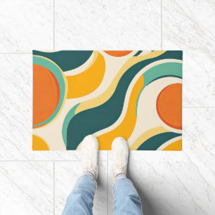 Orange Circles and Colour Streams Doormat