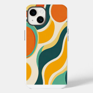 Orange Circles and Colour Streams iPhone 14 Case