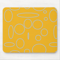 Orange Circles and Loops Mousepad