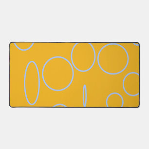 Orange Circles Loops Desk Mat