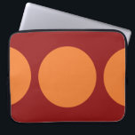 Orange Circles on Red Laptop Sleeve<br><div class="desc">This bold geometric pattern features a large orange dot in the centre and two orange half circles on the edges of a red background. If you'd like to add a monogram or image to the design, click the "Customise it!" button. Digitally created image. Copyright © 2011 Claire E. Skinner. All...</div>