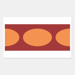 Orange Circles on Red Rectangular Sticker