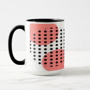 Orange Circles with Black Polka Dots pattern Mug