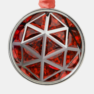 Orange Citrine Sphere Metal Ornament