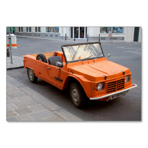 Orange Citroen Mehari Table Number