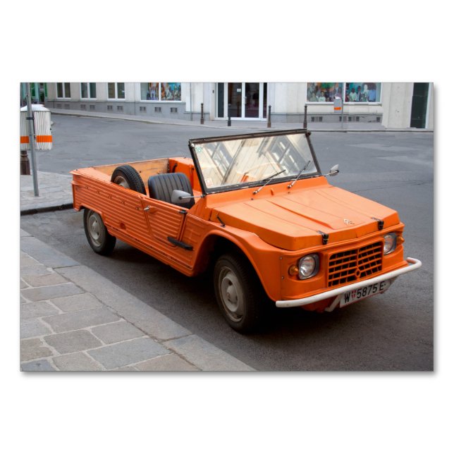 Orange Citroen Mehari Table Number (Front)