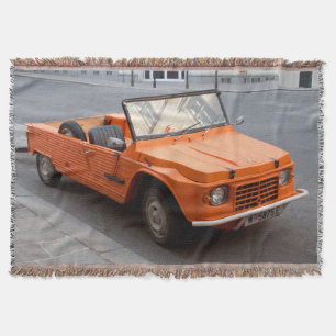 Orange Citroen Mehari Throw Blanket