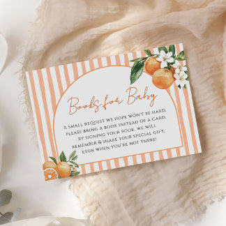 Orange Citrus Baby Shower  Books for Baby Enclosure Card