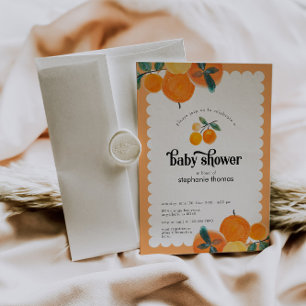 Orange Citrus Baby Shower Invitation