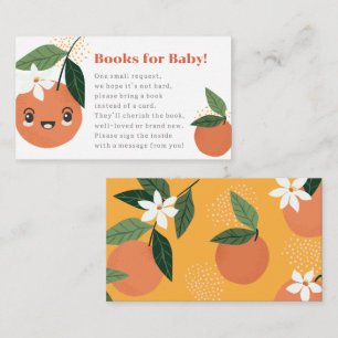 Orange Citrus Books for Baby Request Card