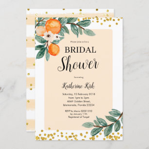 Orange Citrus Bridal Shower Invitation