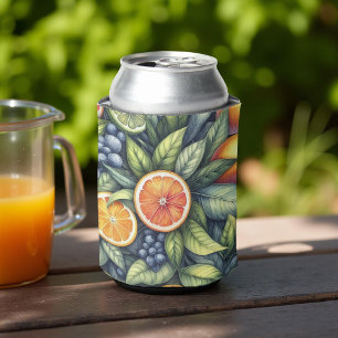 Orange Citrus Elegant Watercolor Bridal Showers  Can Cooler