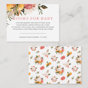 Orange Citrus Floral Botanical Book Request Enclosure Card
