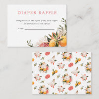 Orange Citrus Floral Botanical | Diaper Raffle