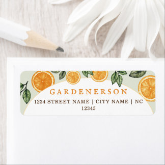 Orange Citrus Fruit Address Return Address Label
