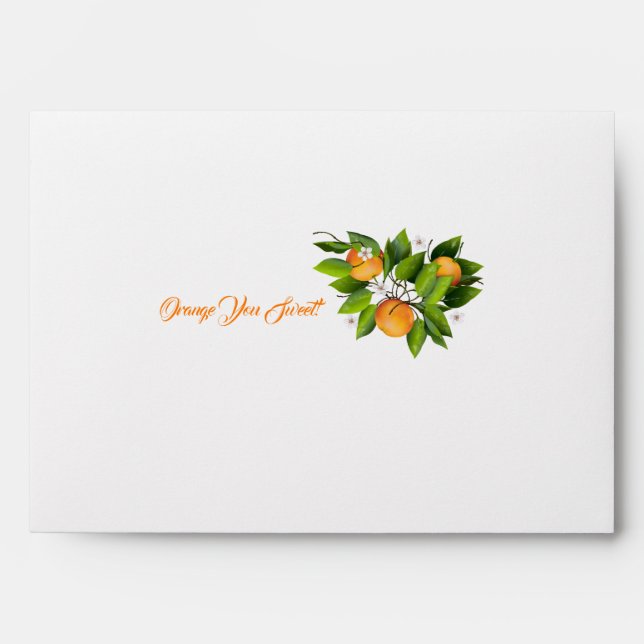 Orange Citrus Fruit Floral Envelope (Front)