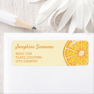 Orange Citrus Fruit Illustration With Custom Text Return Address Label