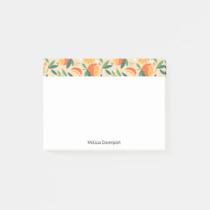 Orange Citrus Fruit Retro Pattern Border Post-it Notes