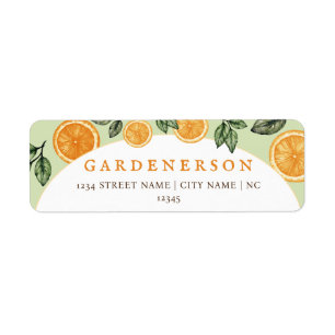 Orange Citrus Fruit Return Address Label