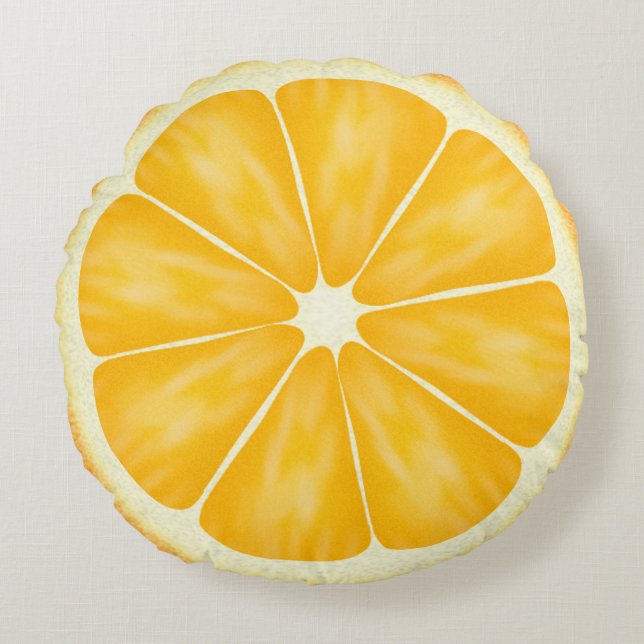 Orange Citrus Fruit Slice Round Cushion (Front)