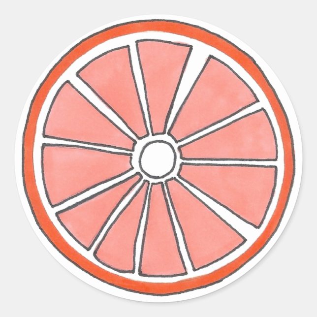 Orange Citrus Fruit Slice Stickers (Front)