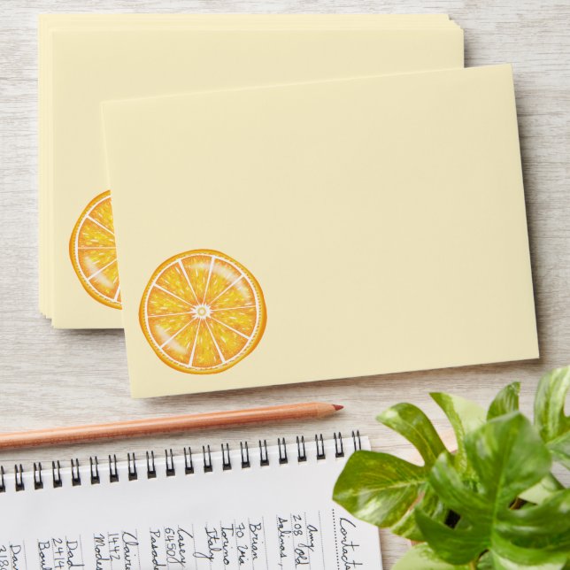 Orange Citrus Fruit Slices Illustration Envelope (Stacked)