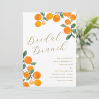 Orange Citrus Fruit Watercolor Bridal Brunch