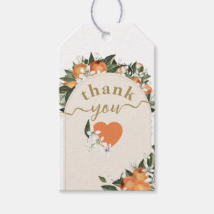 Orange citrus grenery Little cutie Baby Shower Gift Tags