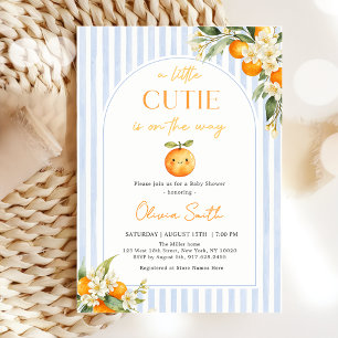 Orange Citrus Little Cutie Baby Shower Invitation