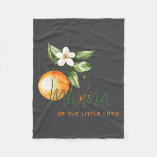 Orange Citrus Little Cutie Baby Shower Mama To Be Fleece Blanket