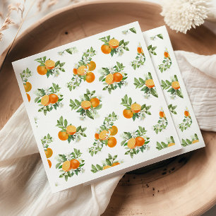 Orange Citrus Little Cutie Baby Shower Napkin