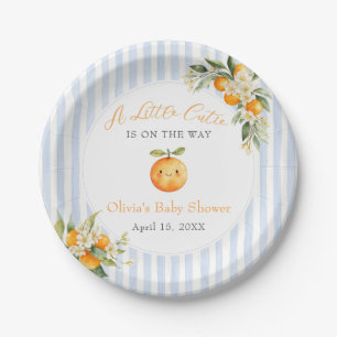 Orange Citrus Little Cutie Baby Shower Paper Plate