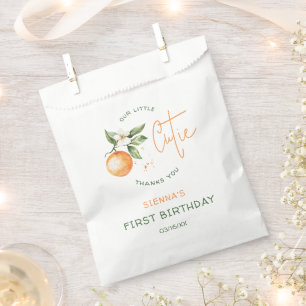 Orange Citrus Little Cutie Birthday Party Favour Bag