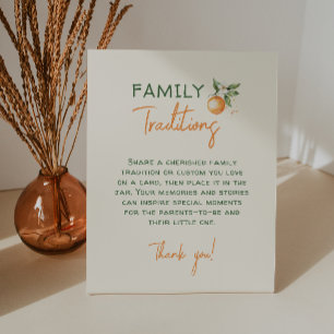 Orange Citrus Little Cutie Family Traditions Pedestal Sign