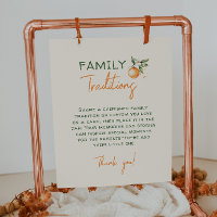 Orange Citrus Little Cutie Family Traditions Sign