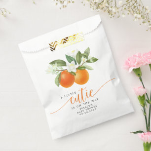 Orange Citrus Little Cutie On The Way Baby Shower Favour Bag