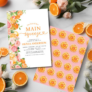 Orange Citrus Main Squeeze Bridal Shower Invitation