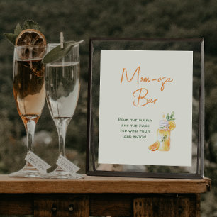 Orange Citrus Mom-osa Bar Baby Shower Drinks Sign