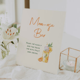 Orange Citrus Mum-osa Bar Baby Shower Drinks Pedestal Sign