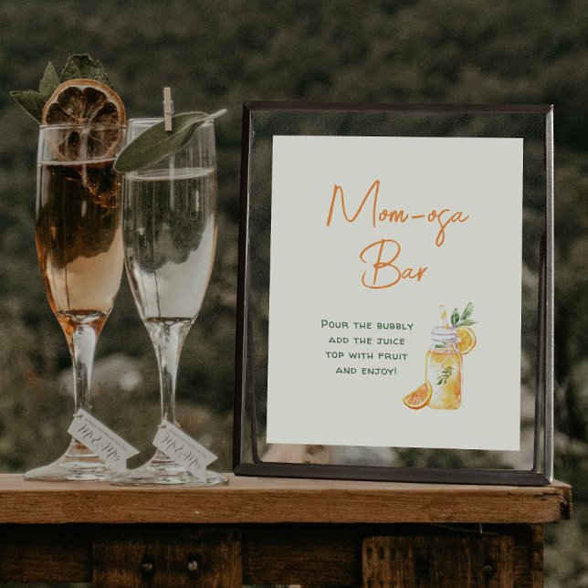 Orange Citrus Mum-osa Bar Baby Shower Drinks Sign (Creator Uploaded)