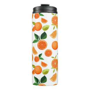 Orange Citrus Pattern Travel Mug Fresh Fruit Tum