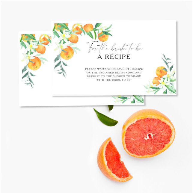Orange Citrus - Recipe for the bride to be Enclosure Card (Creator Uploaded)