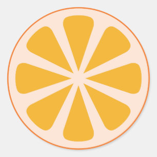 Orange Citrus Slice Fruit 1st Birthday Thank You Classic Round Sticker