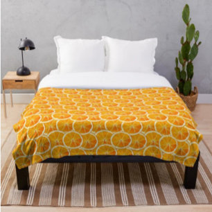 Orange Citrus Slices Throw Blanket