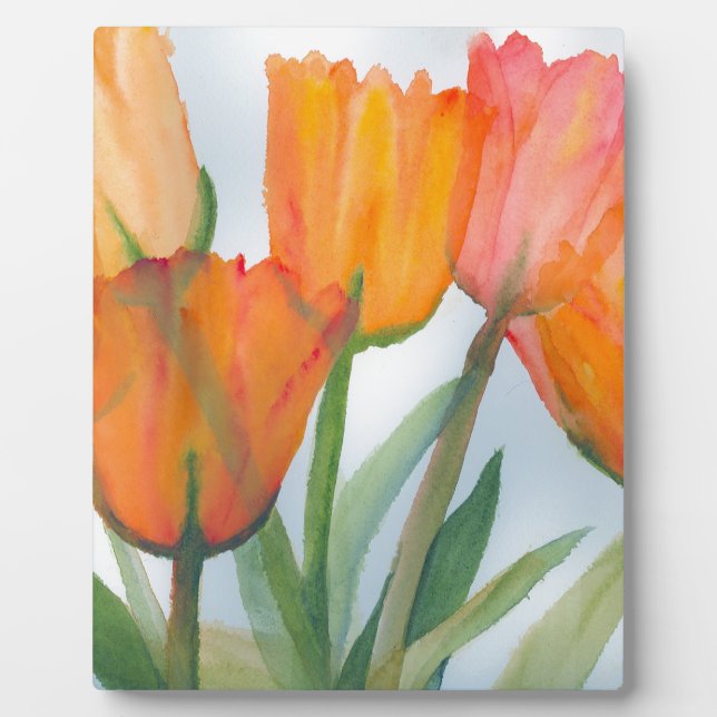 Orange Citrus Tulips Plaque (Front)
