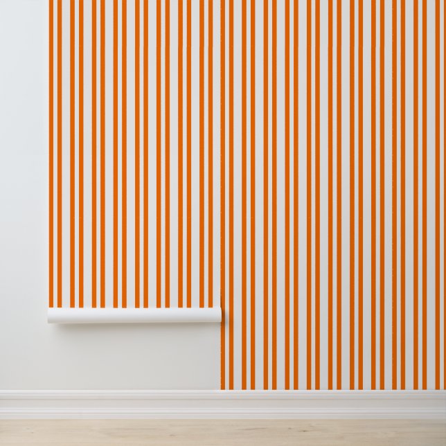 Orange Citrus Vertical Stripe Wallpaper (Application)