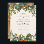 Orange citrus watercolor botanical wedding save the date<br><div class="desc">Orange citrus watercolor floral and foliage wedding save the date card. Beautiful handprinted floral watercolors and modern script text. Modern on trend rust colour.</div>