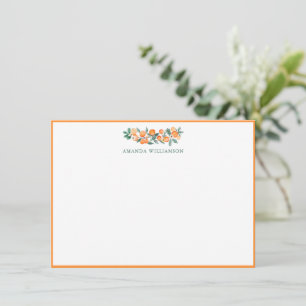 Orange Citrus Watercolor Personalised Stationery Thank You Card