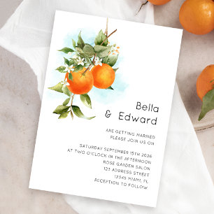 Orange Citrus Wedding  Invitation